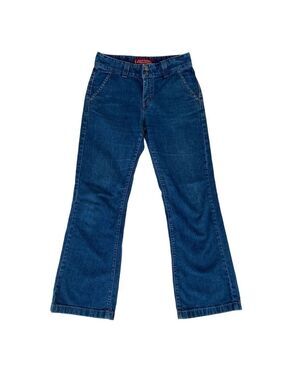 Vintage Levis jeans high rise wide legs side pockets distressed denim size 8